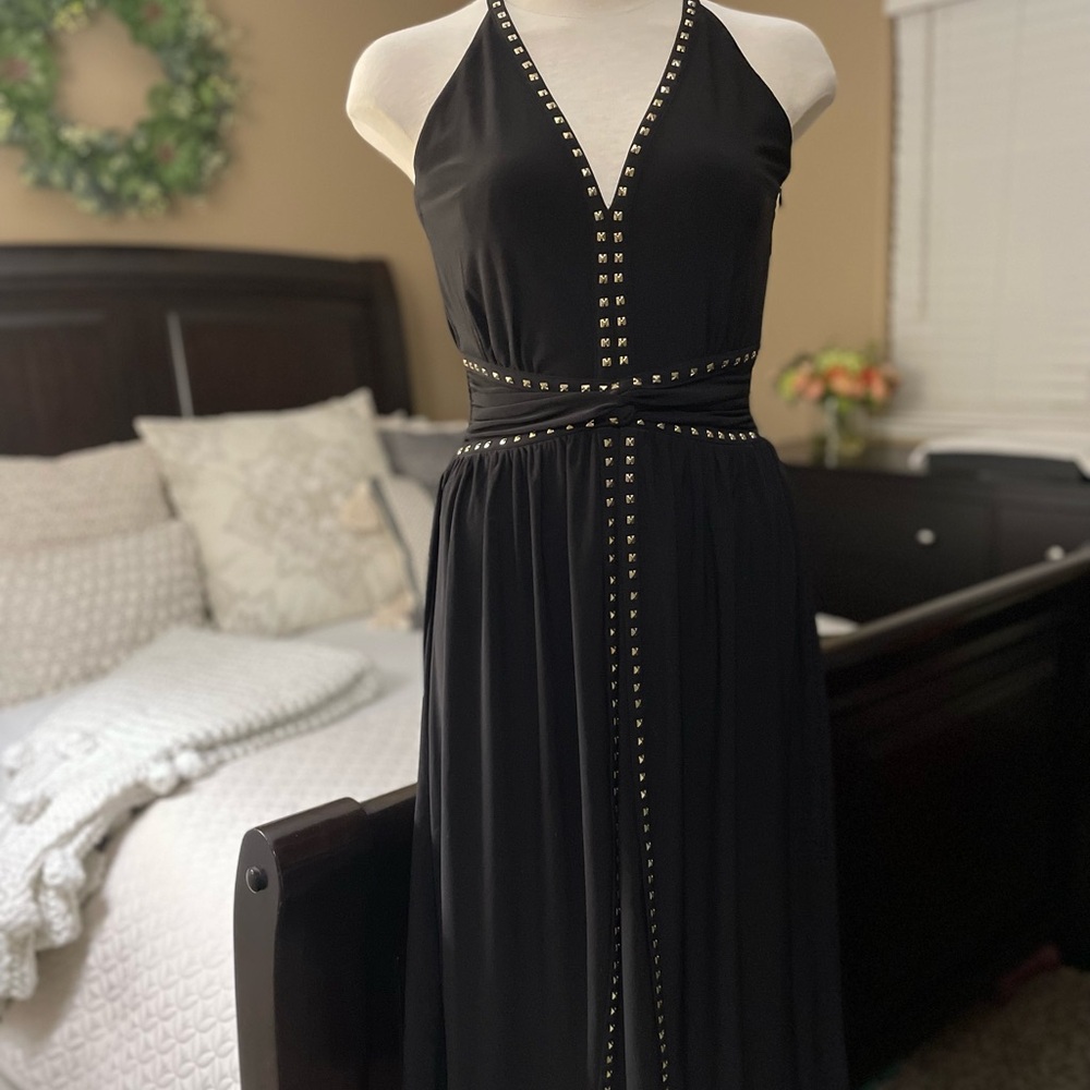 WHBM Gorgeous studded halter midi dress